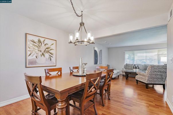 Dining room, Interior, Living room, Pendant Lights, Wood Texture Flooring