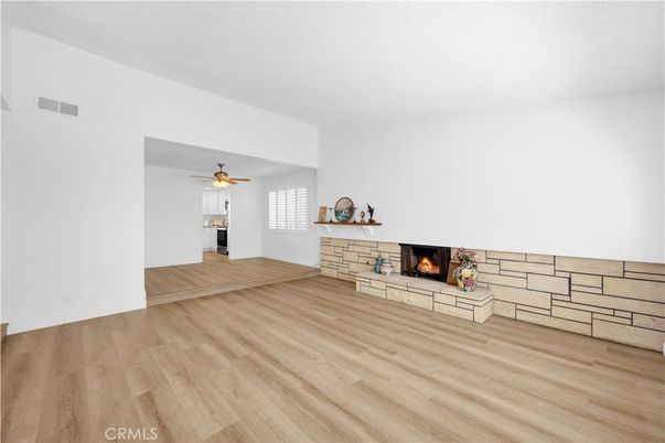 Empty room, Fireplace, Interior, Wood Texture Flooring