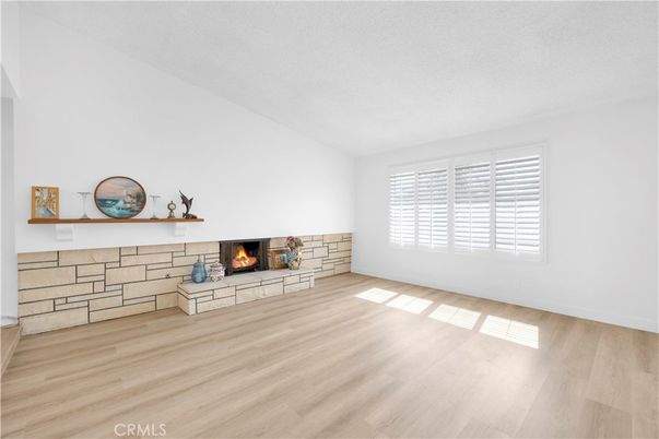 Empty room, Fireplace, Interior, Wood Texture Flooring