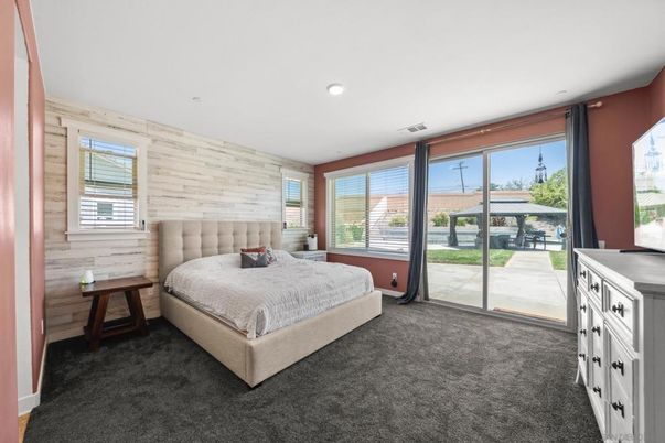 Bedroom, Interior, Recessed Lighting, Wooden Walls