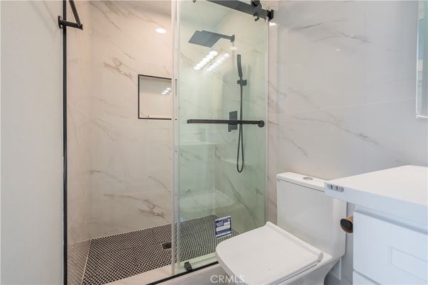 Bathroom, Glass Shower, Interior, Marble Walls