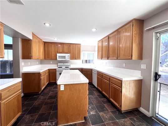 Interior, Kitchen, Recessed Lighting, Tile Countertops