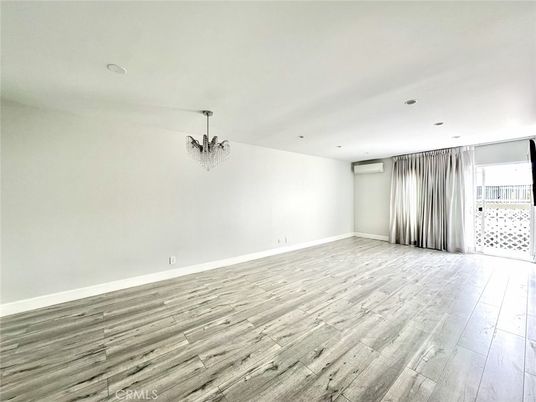 Chandelier, Empty room, Interior, Recessed Lighting, Wood Texture Flooring