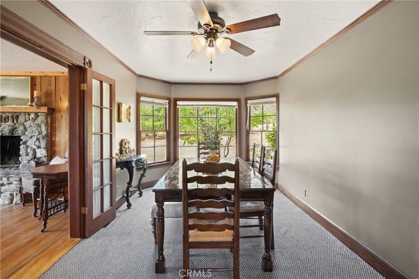 Dining room, Fireplace, Interior, Piano, Wood Texture Flooring