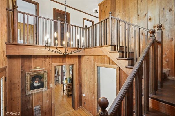 Chandelier, Interior, Wood Texture Flooring, Wooden Walls