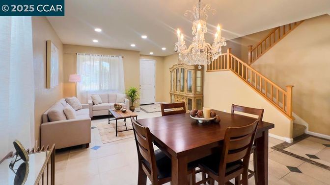 Chandelier, Dining room, Interior, Living room, Recessed Lighting