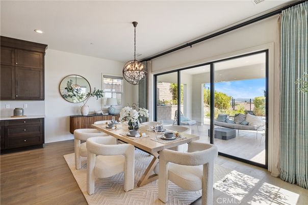 Chandelier, Dining room, Interior, Living room, Recessed Lighting, Wood Texture Flooring