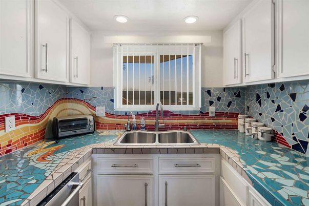 Interior, Kitchen, Recessed Lighting, Tile Countertops