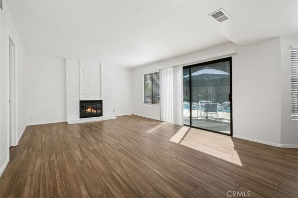 Empty room, Fireplace, Interior, Wood Texture Flooring