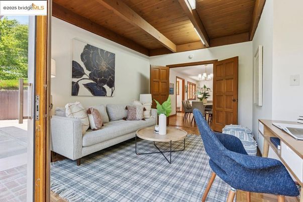 Chandelier, Dining room, Interior, Living room, Wooden Beams, Wooden Ceilings, Wood Texture Flooring