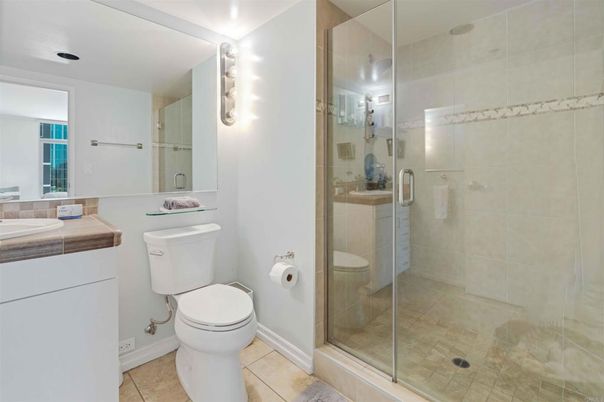 Bathroom, Glass Shower, Interior, Tile Countertops