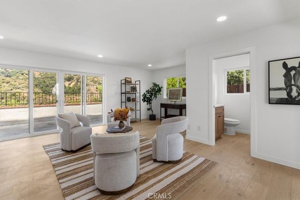 Bathroom, Interior, Recessed Lighting, Wood Texture Flooring