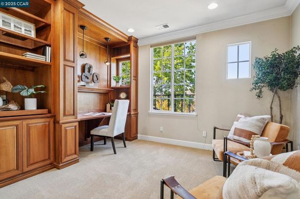 Home Office, Interior, Pendant Lights, Recessed Lighting, Wooden Walls