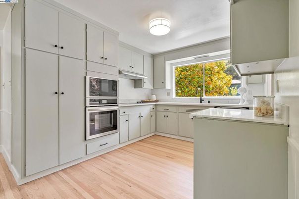 Interior, Kitchen, Stainless Steel Appliances, Wood Texture Flooring