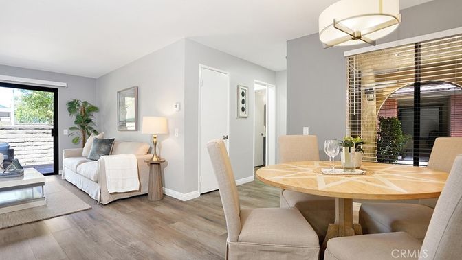 Dining room, Interior, Wood Texture Flooring