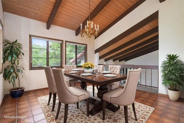 Chandelier, Dining room, Interior, Wooden Beams, Wooden Ceilings