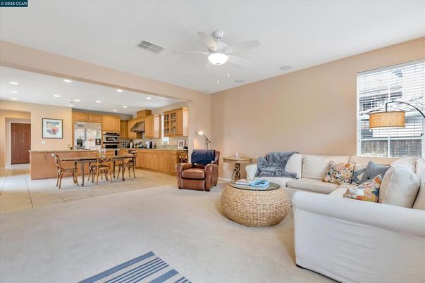 Dining room, Interior, Kitchen, Living room, Recessed Lighting, Stainless Steel Appliances