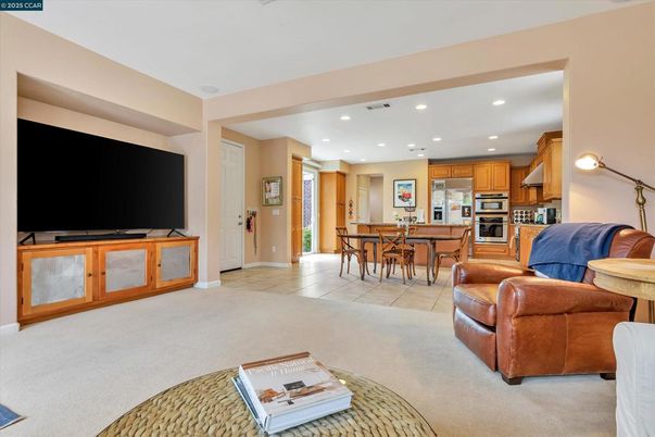Dining room, Interior, Kitchen, Living room, Recessed Lighting, Stainless Steel Appliances