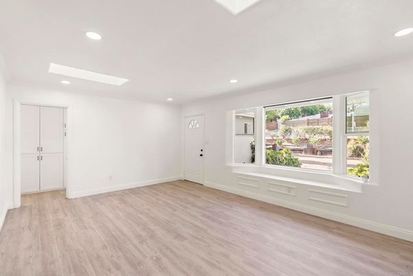 Empty room, Fireplace, Interior, Stone Walls, Wood Texture Flooring