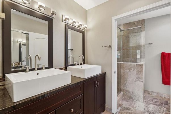 Bathroom, Dual Sink Vanities, Glass Shower, Interior