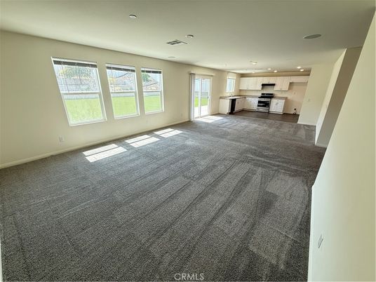 Empty room, Interior, Kitchen, Recessed Lighting, Stainless Steel Appliances