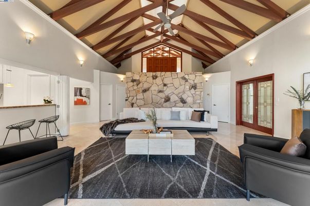 Interior, Living room, Stone Walls, Wooden Beams
