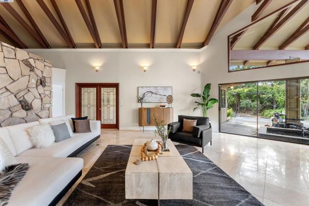 Interior, Living room, Stone Walls, Wooden Beams