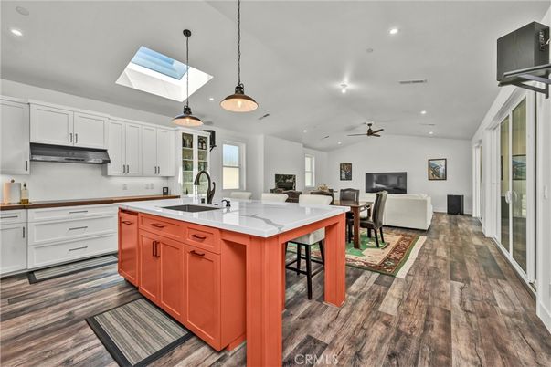 Dining room, Interior, Kitchen, Living room, Pendant Lights, Recessed Lighting, Wood Texture Flooring