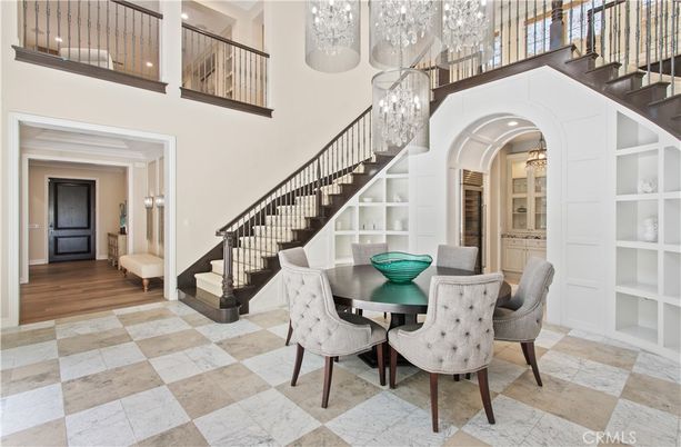 Chandelier, Dining room, Interior, Pendant Lights, Wood Texture Flooring