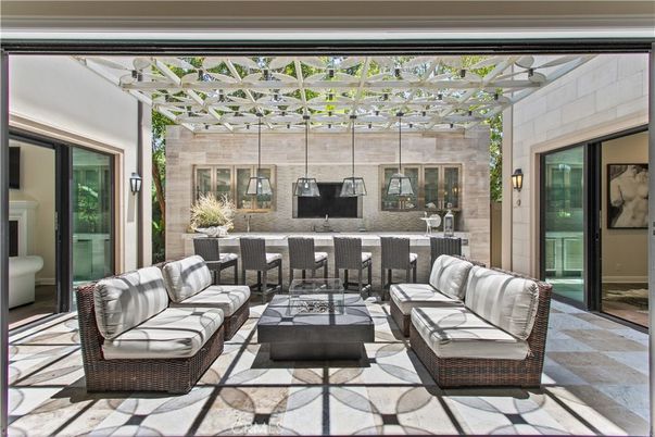 Exterior, Interior, Pendant Lights, Stone Walls
