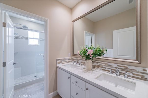 Bathroom, Dual Sink Vanities, Glass Shower, Interior