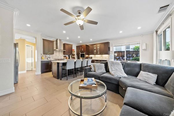 Interior, Kitchen, Living room, Recessed Lighting, Wood Texture Flooring