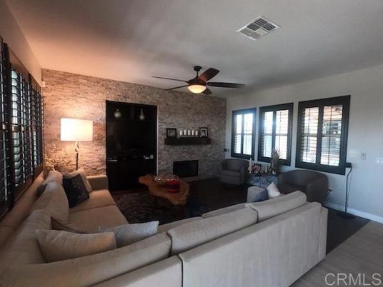 Fireplace, Interior, Living room, Stone Walls, Wood Texture Flooring