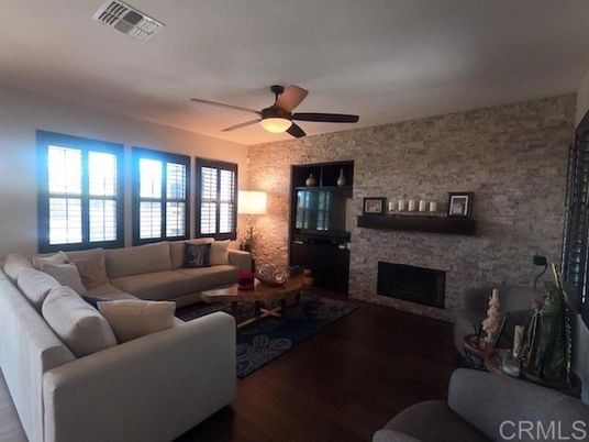 Fireplace, Interior, Living room, Stone Walls, Wood Texture Flooring