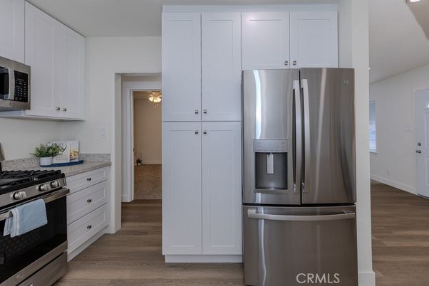 Interior, Kitchen, Stainless Steel Appliances, Wood Texture Flooring