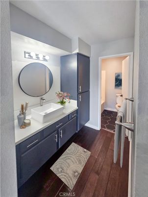 Bathroom, Dual Sink Vanities, Interior, Wood Texture Flooring