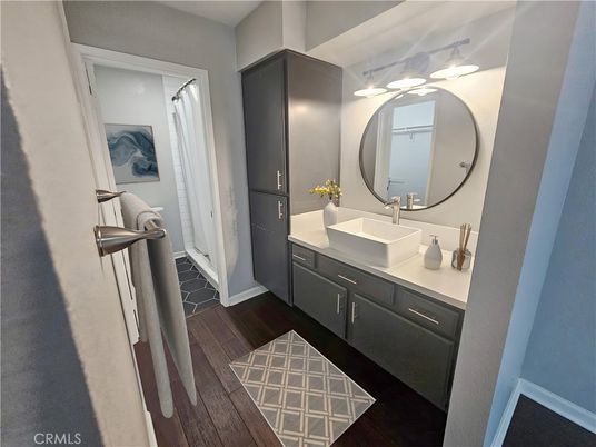 Bathroom, Dual Sink Vanities, Interior, Wood Texture Flooring