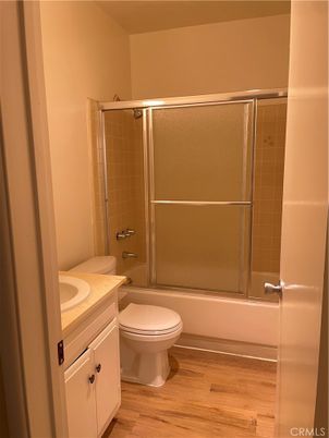 Bathroom, Glass Shower, Interior, Wood Texture Flooring