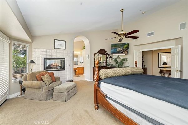 Bedroom, Fireplace, Interior