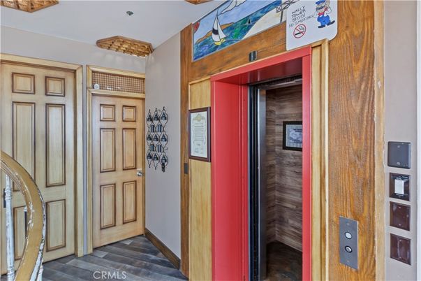 Elevator, Interior, Wood Texture Flooring, Wooden Walls