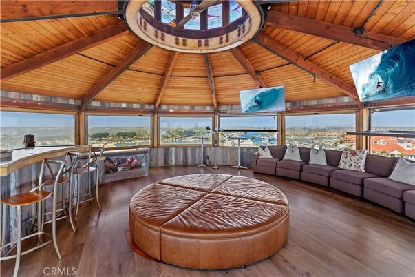 Interior, Living room, Water, Wooden Beams, Wooden Ceilings, Wood Texture Flooring