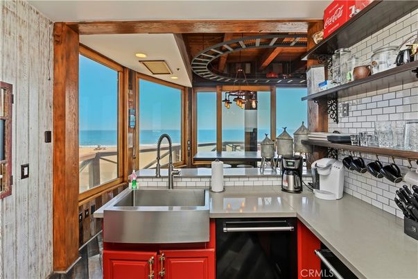 Interior, Kitchen, Recessed Lighting, Stainless Steel Appliances, Water
