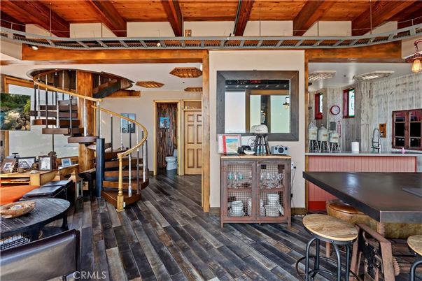 Interior, Pendant Lights, Wooden Beams, Wood Texture Flooring