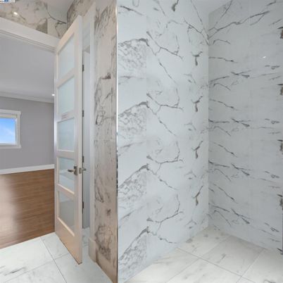 Bathroom, Interior, Marble, Marble Walls, Wood Texture Flooring