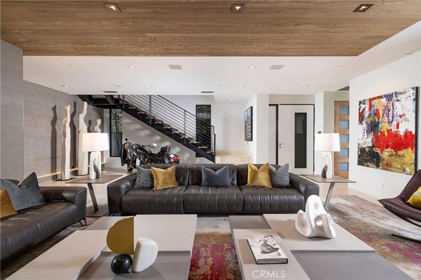 Interior, Living room, Recessed Lighting, Wooden Ceilings