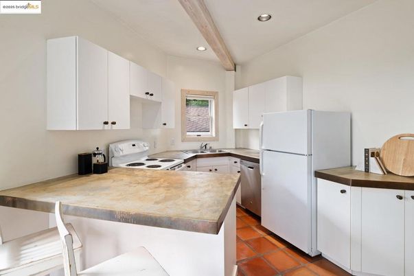Interior, Kitchen, Recessed Lighting, Wooden Beams