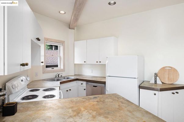 Interior, Kitchen, Recessed Lighting, Wooden Beams