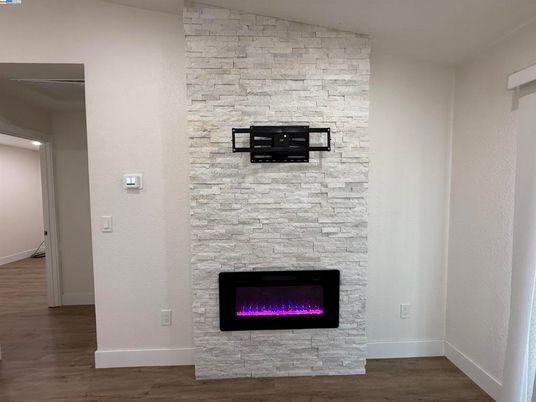 Fireplace, Interior, Stone Walls, Wood Texture Flooring