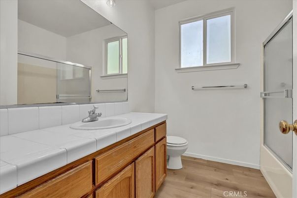 Bathroom, Interior, Tile Countertops, Wood Texture Flooring