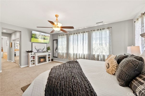 Bedroom, Fireplace, Interior, Recessed Lighting